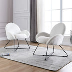 Fauteuil d'appoint moderne en polaire avec accoudoirs