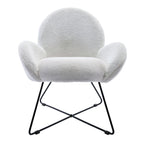 Fauteuil d'appoint moderne en polaire avec accoudoirs