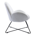 Fauteuil d'appoint moderne en polaire avec accoudoirs