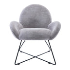 Fauteuil d'appoint moderne en polaire avec accoudoirs