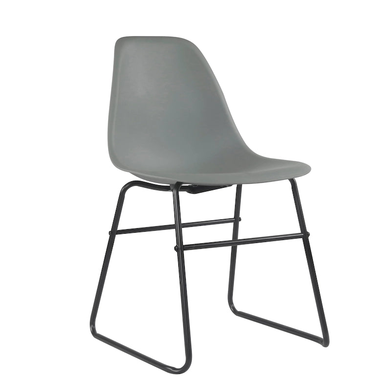 Chaises de salle à manger sans accoudoirs modernes avec pieds en fer (Lot de 2)