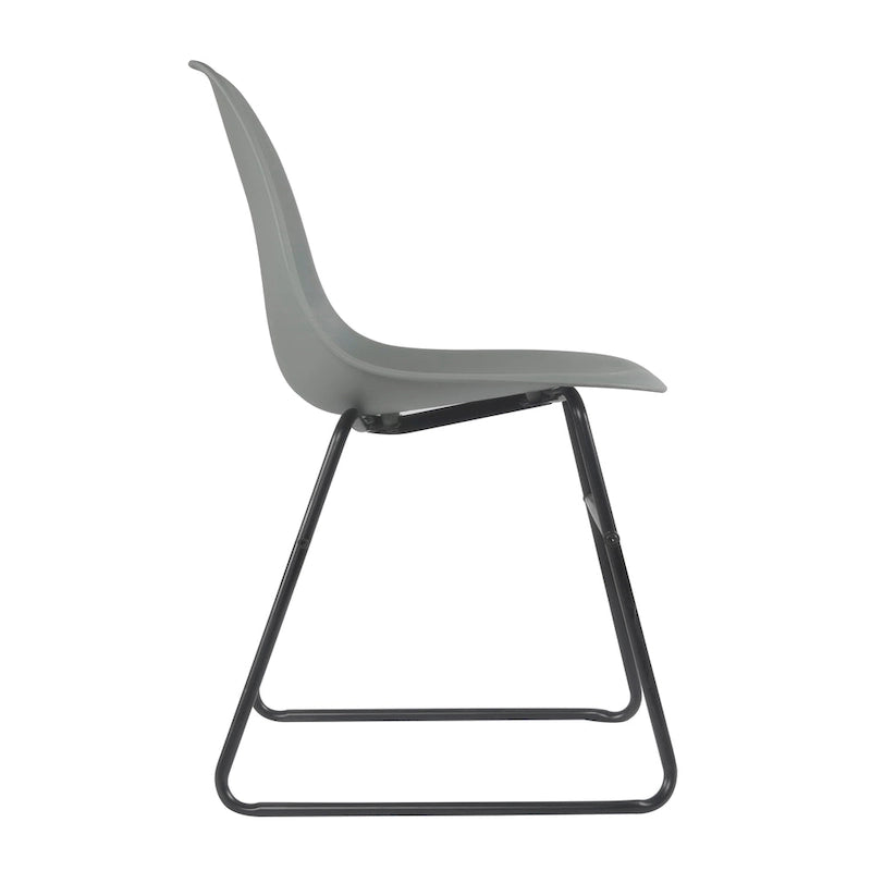 Chaises de salle à manger sans accoudoirs modernes avec pieds en fer (Lot de 2)
