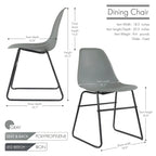 Chaises de salle à manger sans accoudoirs modernes avec pieds en fer (Lot de 2)