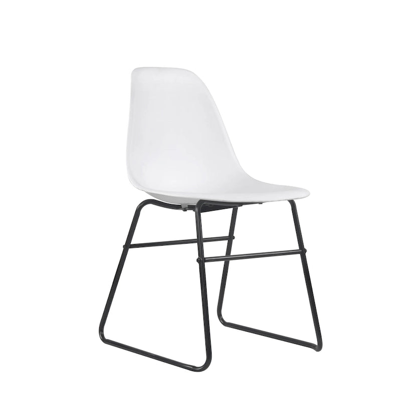 Chaises de salle à manger sans accoudoirs modernes avec pieds en fer (Lot de 2)