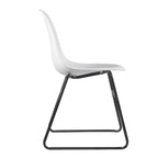 Chaises de salle à manger sans accoudoirs modernes avec pieds en fer (Lot de 2)