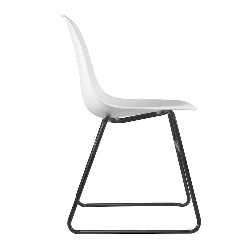 Chaises de salle à manger sans accoudoirs modernes avec pieds en fer (Lot de 2)