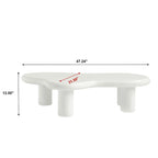 Table basse nuage, décor de table basse moderne irrégulière avec 4 pieds
