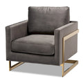 Fauteuil en velours Silver Orchid Bryson Glam