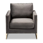Fauteuil en velours Silver Orchid Bryson Glam