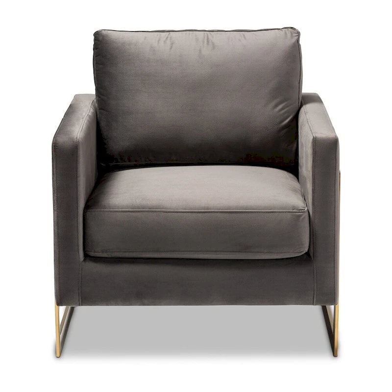 Fauteuil en velours Silver Orchid Bryson Glam