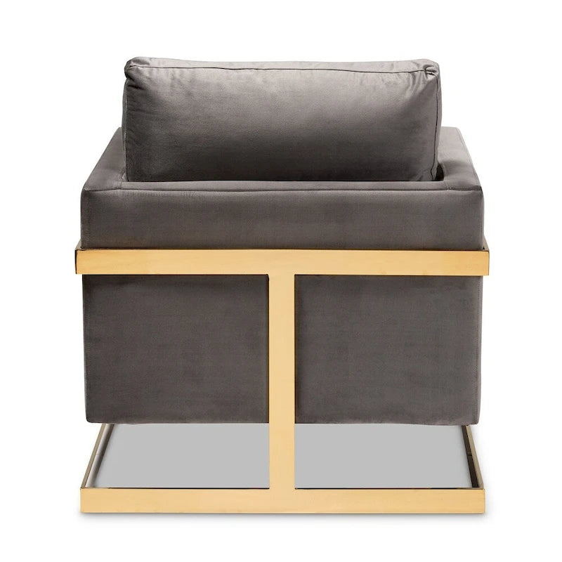 Fauteuil en velours Silver Orchid Bryson Glam