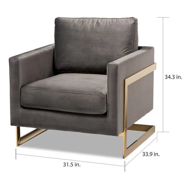 Fauteuil en velours Silver Orchid Bryson Glam