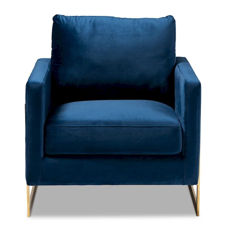 Fauteuil en velours Silver Orchid Bryson Glam