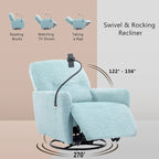 Fauteuil inclinable électrique pivotant à 270 degrés, canapé inclinable individuel pour cinéma maison avec porte-téléphone pour L