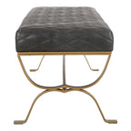 Banc moderne en cuir et fer laiton Aurelle Home