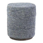 Table d'appoint en raphia naturel tissé à la main par