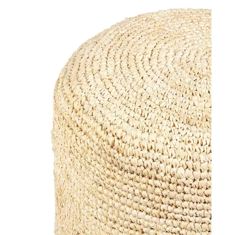 Table d'appoint en raphia naturel tissé à la main par