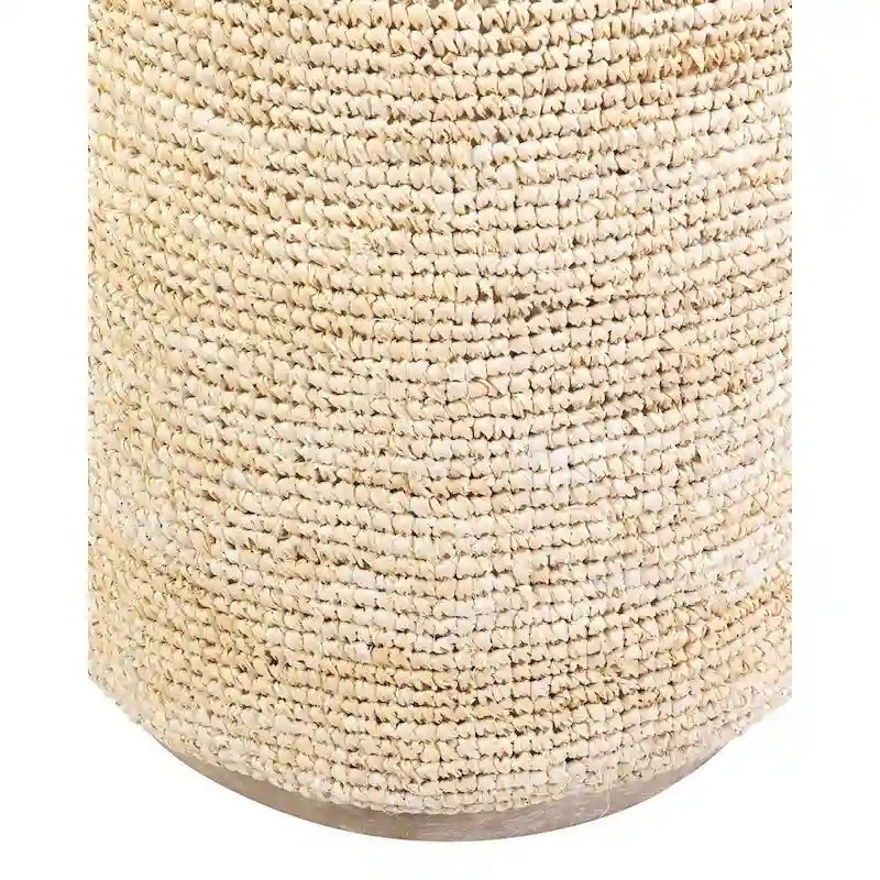 Table d'appoint en raphia naturel tissé à la main par
