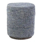 Table d'appoint en raphia naturel tissé à la main par