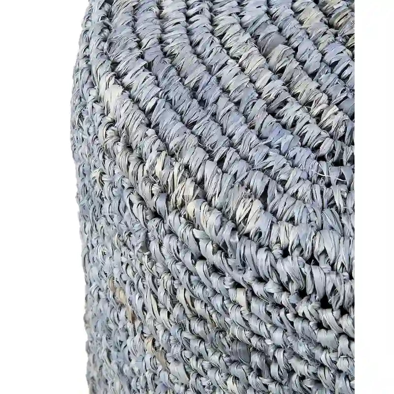 Table d'appoint en raphia naturel tissé à la main par