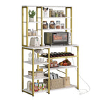 Moasis 40, support de micro-ondes de cuisine, étagère de boulanger, station de café, étagères de rangement pour le vin et utilitaires.