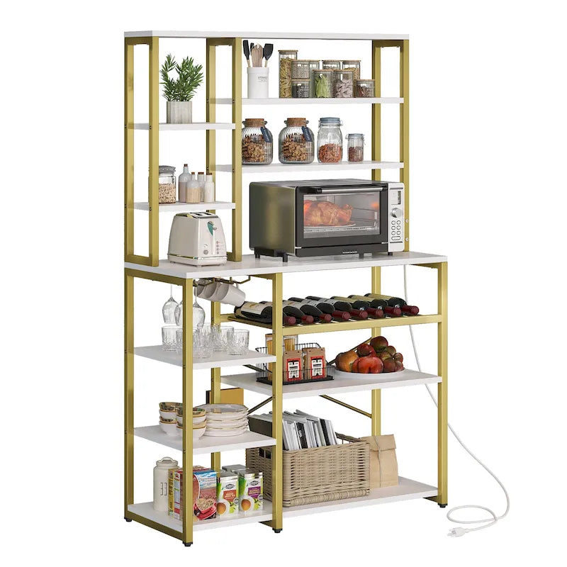 Moasis 40, support de micro-ondes de cuisine, étagère de boulanger, station de café, étagères de rangement pour le vin et utilitaires.
