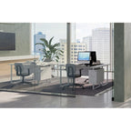 Bureau moderne, bureau d'ordinateur, poste de travail avec tiroirs de rangement