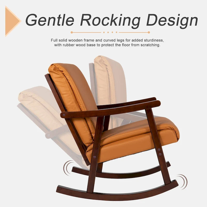 Fauteuil à bascule fauteuil-planeur avec pouf Fauteuil d'appoint du milieu du siècle Fauteuil de salon pour le salon et la chambre à coucher