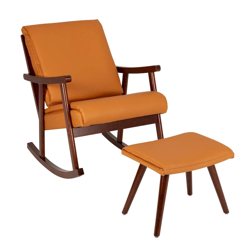 Fauteuil à bascule fauteuil-planeur avec pouf Fauteuil d'appoint du milieu du siècle Fauteuil de salon pour le salon et la chambre à coucher