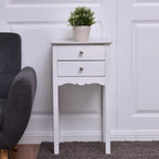 Table d'appoint avec 2 tiroirs - Blanc - 16.0 x 13.0 x 30.0 (L x l x H)