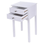 Table d'appoint avec 2 tiroirs - Blanc - 16.0 x 13.0 x 30.0 (L x l x H)
