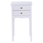 Table d'appoint avec 2 tiroirs - Blanc - 16.0 x 13.0 x 30.0 (L x l x H)