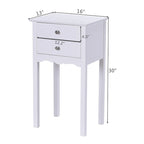 Table d'appoint avec 2 tiroirs - Blanc - 16.0 x 13.0 x 30.0 (L x l x H)