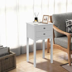 Table d'appoint avec 2 tiroirs - Blanc - 16.0 x 13.0 x 30.0 (L x l x H)