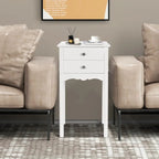 Table d'appoint avec 2 tiroirs - Blanc - 16.0 x 13.0 x 30.0 (L x l x H)