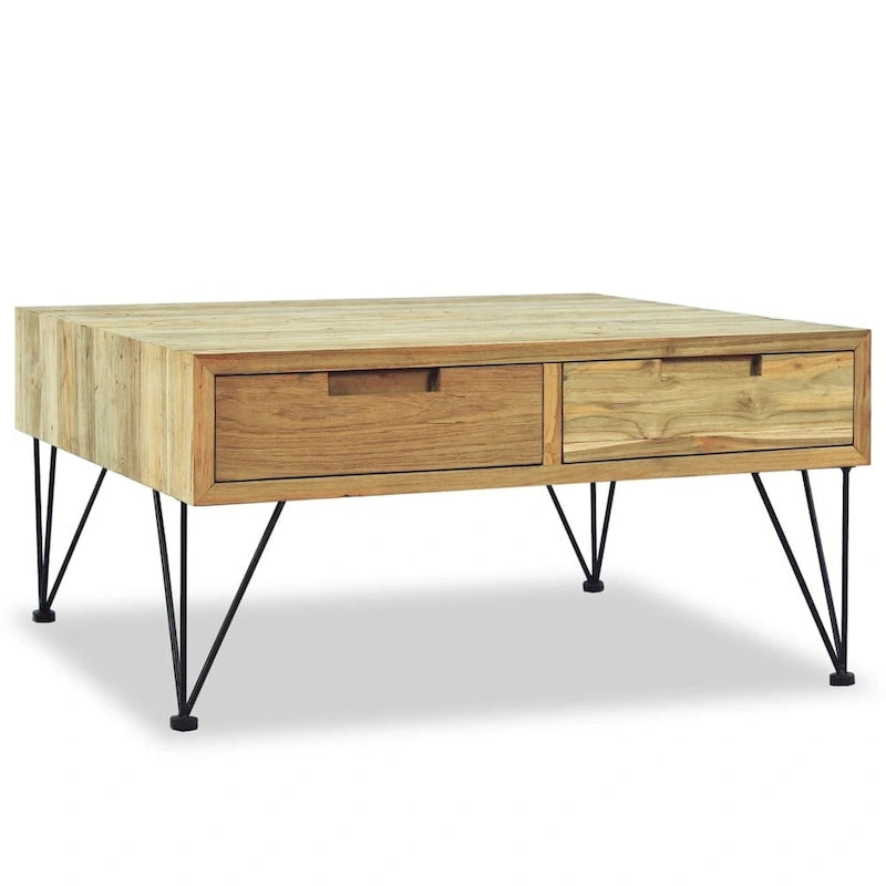 vidaXL Coffee Table 31.5x31.5x15.7 Solid Teak