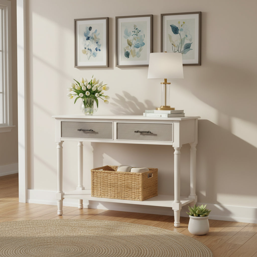 Console Sinda 2 tiroirs - 35.5 l x 13 P x 29.5 H - 36La x 13P x 30H