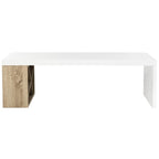 Table basse laquée Shelva scandinave avec rangement latéral - 47,3 x 23,5 x 15 - 47Lx24Px15H