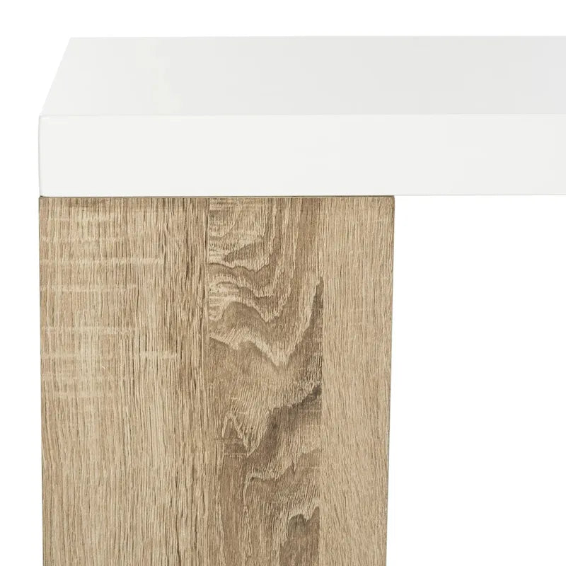 Table basse laquée Shelva scandinave avec rangement latéral - 47,3 x 23,5 x 15 - 47Lx24Px15H