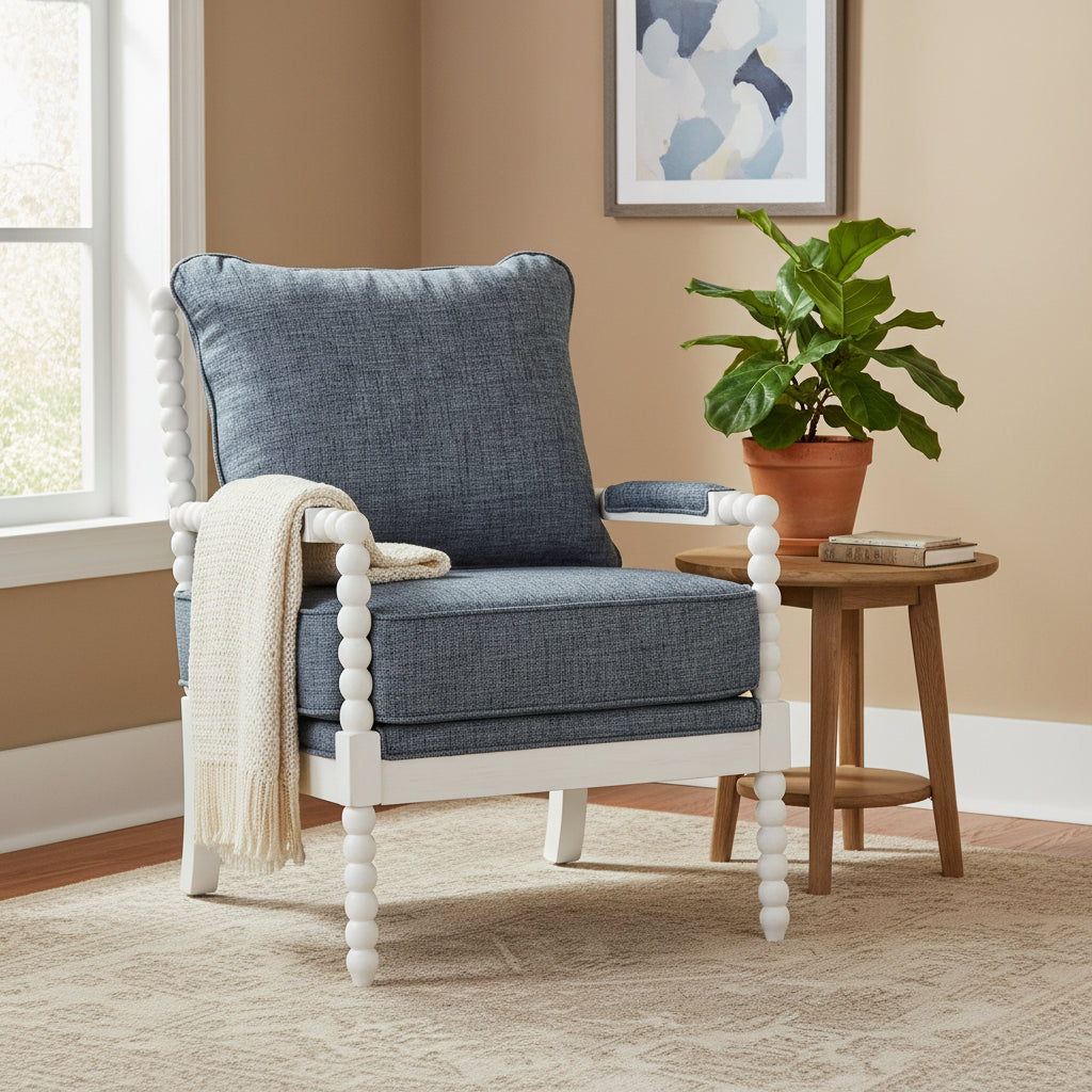 Fauteuil d'appoint à fuseaux Indigo, une place