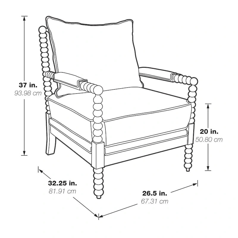 Fauteuil d'appoint à fuseaux Indigo, une place