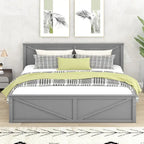 Lit plateforme King Size avec quatre tiroirs de rangement et pieds de support