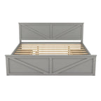 Lit plateforme King Size avec quatre tiroirs de rangement et pieds de support