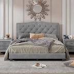 Cadre de lit rembourré Queen Size avec rivets