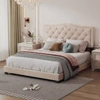 Cadre de lit rembourré Queen Size avec rivets