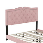 Cadre de lit rembourré Queen Size avec rivets
