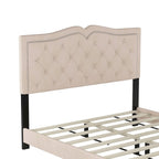 Cadre de lit rembourré Queen Size avec rivets