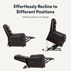 Fauteuil inclinable FlexiSpot Power Lift avec massage à double moteur, chauffage et appuie-tête réglable pour personnes âgées