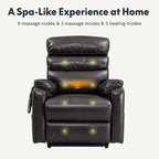 Fauteuil inclinable FlexiSpot Power Lift avec massage à double moteur, chauffage et appuie-tête réglable pour personnes âgées