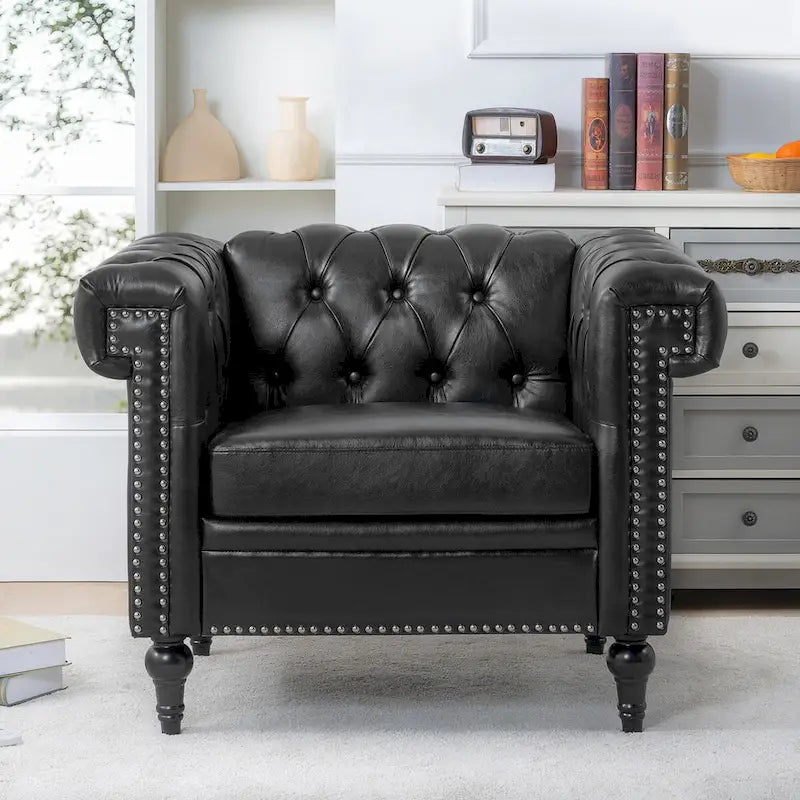 PU Leather Accent Chairs Living Room Arm Chairs